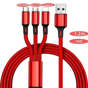 Red Multi-Connector Charging Cable